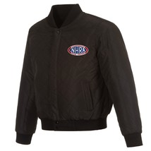 NHRA JH Design Wool Leather Reversible Jacket Embroided Front Patch Logo... - $219.99