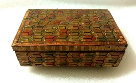 OLD ALBANIAN WOOD RECTANGULAR JEWELLERY BOX HANDMADE-COMMUNISM TIME-1960... - £27.52 GBP