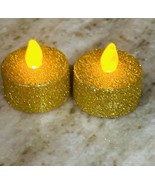 Battery Powered Flameless LED Tea Light Candles -2 Pc-Gold - $12.06 CAD
