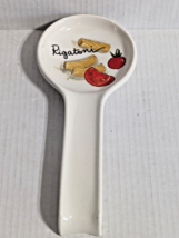 EFFETTI Home Spoon Rest Handmade in Italy Rigatoni Tomato Pattern 10.5&quot; - £13.59 GBP