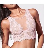 Victoria Secret DREAM ANGELS Lace Mesh Long Line Bra Pink 32 B - $19.99
