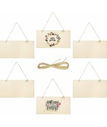 6 Pieces Unfinished Wood Hanging Sign, Blank Rectangle Decorative Wood P... - £14.78 GBP