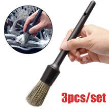 3pcs Car Detailing Brush Natural Boar Hair Soft Bristle Brush Tools Automotive A - £12.40 GBP