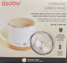 Ceramic Lined Mug Eliminate Metal Taste Vacuum Insulated with Cork Base - £18.94 GBP