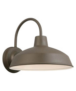 Hampton Bay 10 in. Bronze LED Barn Light Hardwired Outdoor Wall Lantern ... - $448.18 MXN