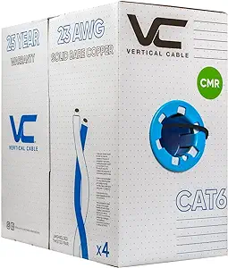 Vertical Cable Cat6, 550 Mhz, Utp, 23Awg, Solid Bare Copper,1000Ft, Bulk... - $322.99
