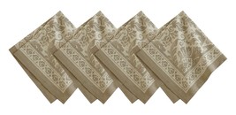Cloth Napkins square beige brown cream cotton 21&quot; Milano Villeroy &amp; Boch... - $33.00