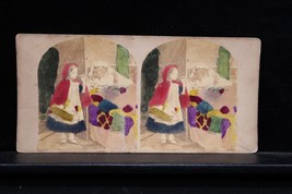 Antique Unsigned Stereoview Little Red Riding Hood Hand Colored #3 - $14.99