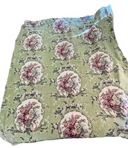 Knit Quilted Green Floral Shabby Cottage Pattern Bed Fitted Sheet 85&quot; x 70&quot; - £19.22 GBP