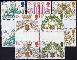 ZAYIX Great Britain 928-932 MNH Gutter Pairs Christmas Decorations 021423S49 - £1.59 GBP