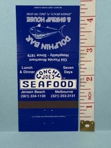 Vintage Matchbook Conchy Joe’s Seafood&amp;Dolphin Bar Jensen Beach, Fl gmg unstruck - £9.66 GBP