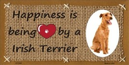 Happiness Is Irish Terrier Dog Novelty 6 x 12 Metal License Plate Auto Tag Sign - £3.12 GBP