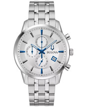 Bulova Men&#39;s Chronograph Classic Sutton Stainless Steel Bracelet Watch 41mm - £260.55 GBP