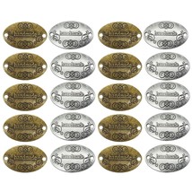 60 Pieces Metal Handmade Tag Label Handmade Tags Button With 2 Holes Metal Tag S - £13.34 GBP