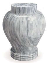 Small/Keepsake Marble 80 Cubic Inches Gray/Silver Funeral Cremation Urn - £149.05 GBP