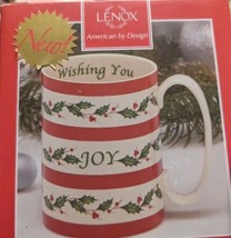 Lenox Holiday Wishes Coffee Tea Mug WISHING YOU JOY NIB Christmas - $15.00