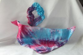 Dog Fashion (new) BANDANA &amp; SCRUNCHIE SET - TIE DYE PINKS &amp; BLUES - $16.53