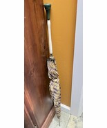 Vintage Umbrella 34.5"x35" Green White Bakelite Catalin Handle mid centu... - $89.99