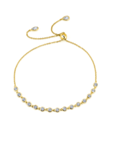 Authentic CRISLU Bezel Set Adjustable Bracelet in Yellow Gold - £117.10 GBP