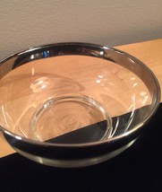 Vintage 60s MCM Silver Ombre rimmed 4.75" small glass bowl image 6