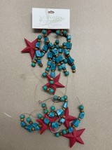 Seasons of Cannon Falls Western Cowboy Themed Wired Red Star Tree Garland 45 Ft - £15.00 GBP