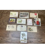 Vintage Antique Lot of 10 Postcards Greetings Cards 1920-1960 Easter KG JD - $27.15 CAD