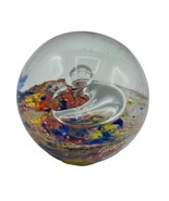 James Alex 3.5&quot; Art Glass Controlled Bubble Paperweight Retro Color Swir... - £29.85 GBP