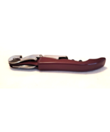 Burgundy Metal Corkscrew Doubled Hinged Waiters Wine Bottle Opener Foil ... - $10.68