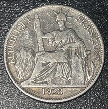 1923 A French Indo China (Vietnam) Silver 20 Centimes Marianne Seated Coin - $27.10 CAD