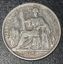 1923 A French Indo China (Vietnam) Silver 20 Centimes Marianne Seated Coin - £15.82 GBP