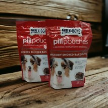 2x Milk-Bone Pill Pouches Dog Treats Hickory Smoked Bacon Flavor 25 Ct Ea 1/2025 - £19.57 GBP