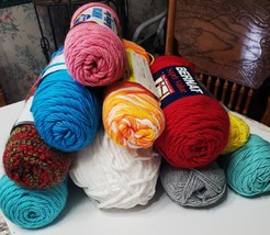 Lot Of 10 Yarn Skeins Yarn, Many Brands Many Colors, Brand New - £31.15 GBP