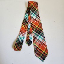 Mens Necktie Plaid Multicolor Cotton 3&quot; x 60&quot; Tie - £3.91 GBP