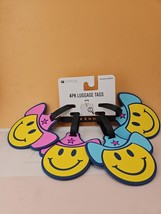 Luggage Tags Set Of 4 G Force Pink &amp; Blue Smile Cowboys NEW - $21.99