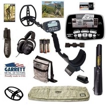 Garrett AT Pro Metal Detector with Camo Detector Bag, Pro Pointer II, and More ! - £651.91 GBP