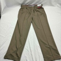 NWT Louis Raphael Rosso Men Dress Pants Brown Classic Fit Pleated Front 38 x 32 - £24.82 GBP
