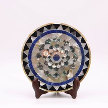 Random Art handmade Collectible Food Serving Plate Mop Inlaid Mosaic Art Decor  - £285.25 GBP