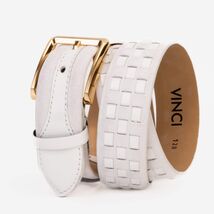 The Eugene White & Gold Woven Leather Belt image 2