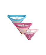 Celebrate! Women&#39;s Cotton Thong W Lace Panties SMALL Floral &amp; Solids 3 Pk - $20.60 CAD