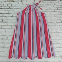 Maison Jules Dress Womens Small Red White Blue Striped Sleeveless Halter... - $19.99