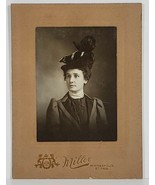 Minnesota Woman Unique Large Hat Miller Studio Cabinet Card Photo GG110 - £11.97 GBP