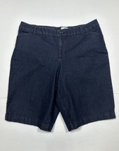 St Johns Bay Dark Bermuda Jean Shorts Women Plus Size 16W (Measure 36x10) - £10.52 GBP