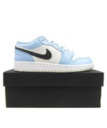 Jordan 1 Low Ice Blue GS Size 6.5Y / Womens Size 8 Sneakers NEW 554723-401 - £113.98 GBP