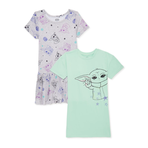 2 PACK Disney Girls Baby Yoda T Shirt Dress Set Grogu Mandalorian Size 6... - $11.95