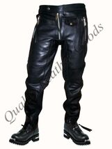 GENUINE PREMIUM LEATHER LEDER CUIR MENS JEANS WITH SPANDEX PANTS TROUSER... - $165.97+
