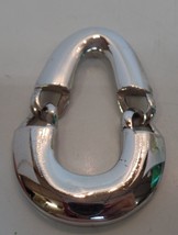 Trifari (stamped) Silvertone Unusual Shaped Pendant Small Bale Apx 2.5" Long - $15.84