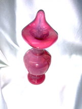 Fenton Art Glass Cranberry Opaline Jack in Pulpit Vase Marked Fenton - $38.50
