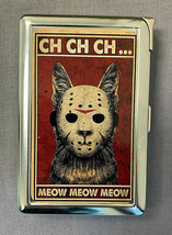 Jason Cat CH CH CH...MEOW Cigarette Case with Built in Lighter Metal Wallet - £15.57 GBP
