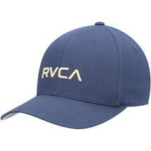 RVCA Hat Men L/XL Blue Navy Flex Fitted Logo Cap Brand New With Tags - £15.37 GBP
