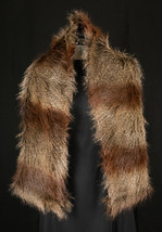 Vintage Brown Coarse Long Hair Fur Scarf Stole Wrap - $44.99